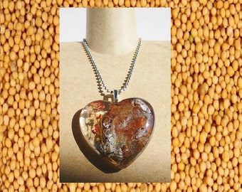 Wood and Flower Mustard Seed necklace
