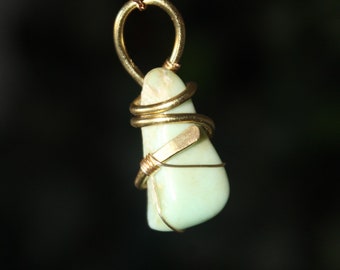 Brass Wire Wrapped Sodalite DT Point Ring