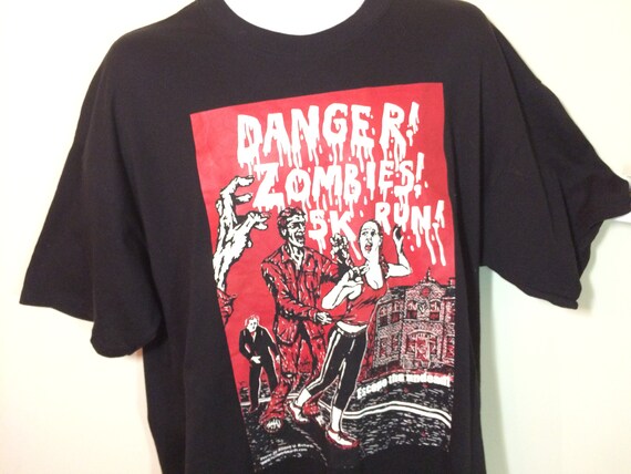DANGER ZOMBIE 5K RUN -t-shirt Adult Xl O - Etsy