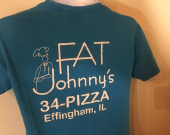 FAT JOHNNY'S PIZZA- Effingham, Illinois- T-Shirt Adult S-   y