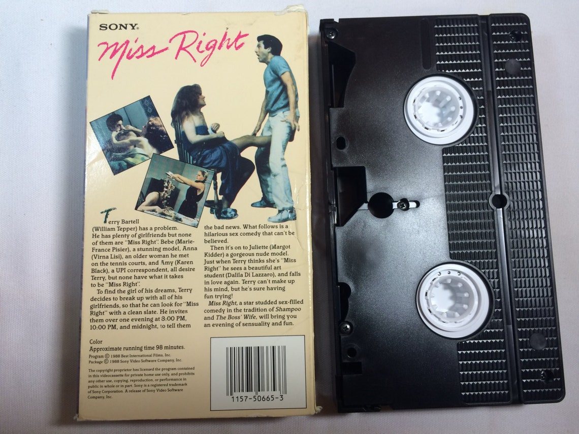 MISS RIGHT Karen Black Margot Kidder VHS 1988 98 Mins R | Etsy