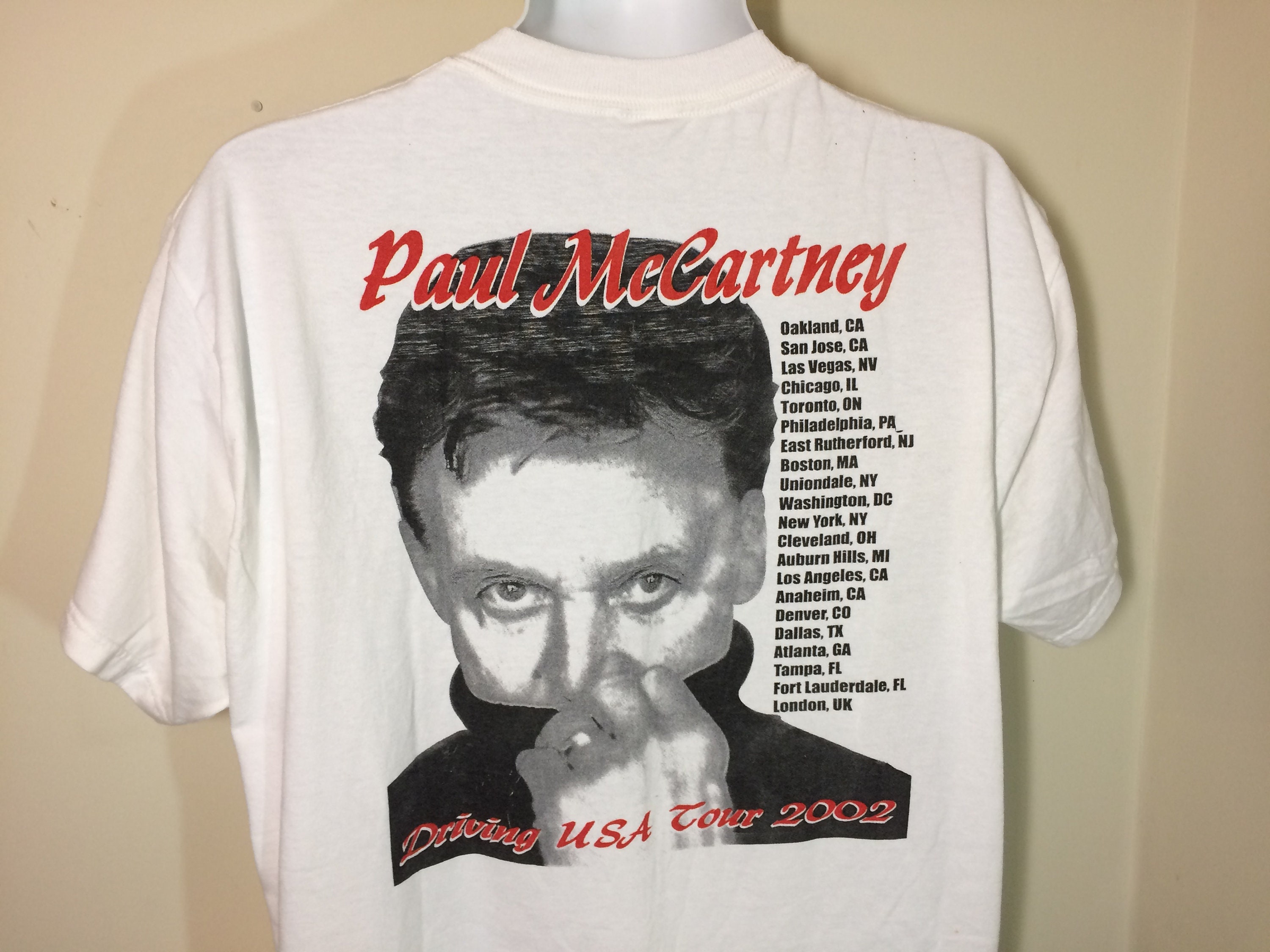 PAUL Mccartney Driving USA Tour 2002 -t-shirt Adult Xl N - Etsy