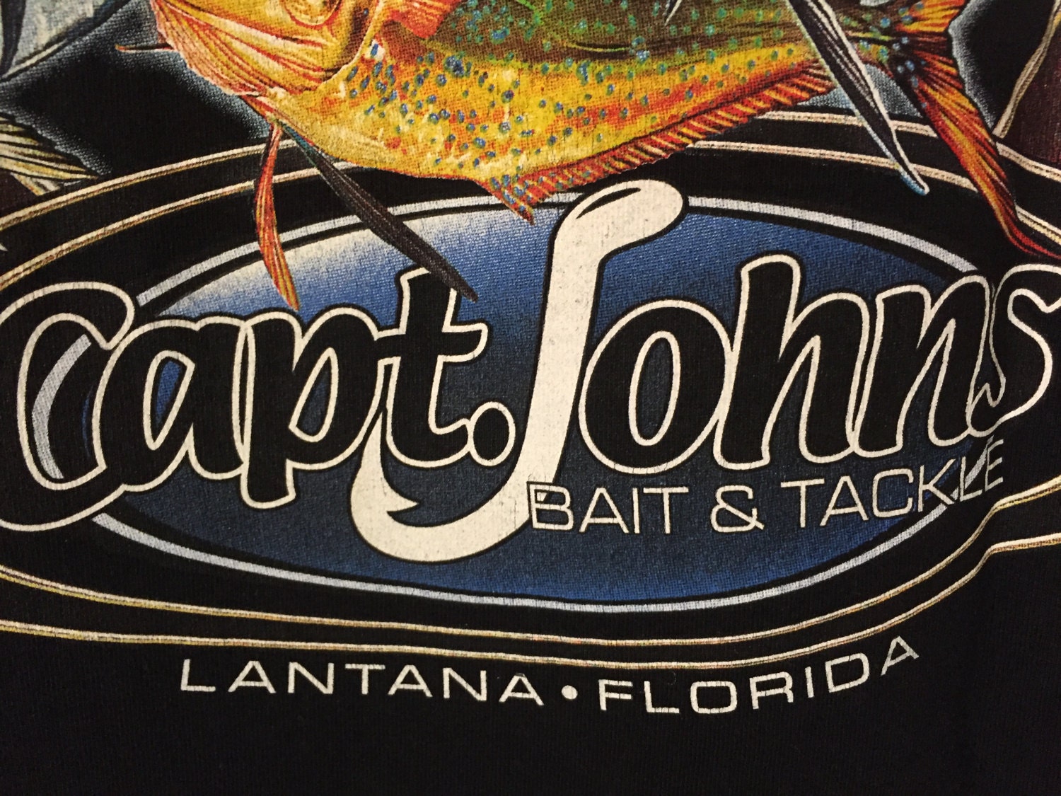Capt. Johns Bait & Tackle Lantana, Florida- Pocket Tee- T Shirt adult XL Y