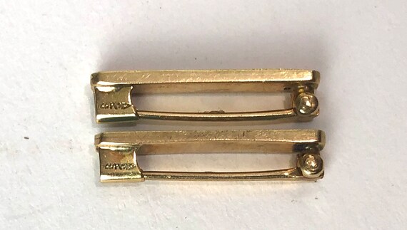 Antique 14K Gold Pearl Enamel Lingerie Bar Pins 3… - image 9