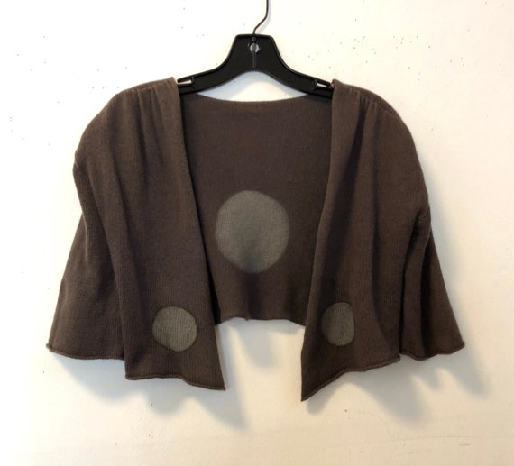 Cashmere Bolero Style Wool Sweater Circle Design … - image 2