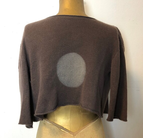 Cashmere Bolero Style Wool Sweater Circle Design … - image 4