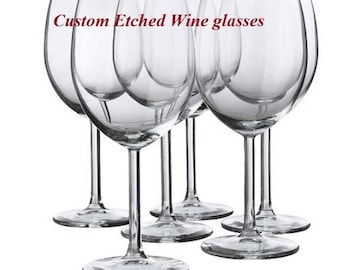 etched wine glass etsy