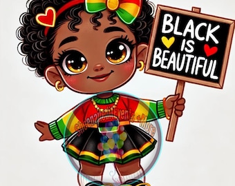 黒人少女のデジタルアートPNG、アフロセントリックなラスタガールの
