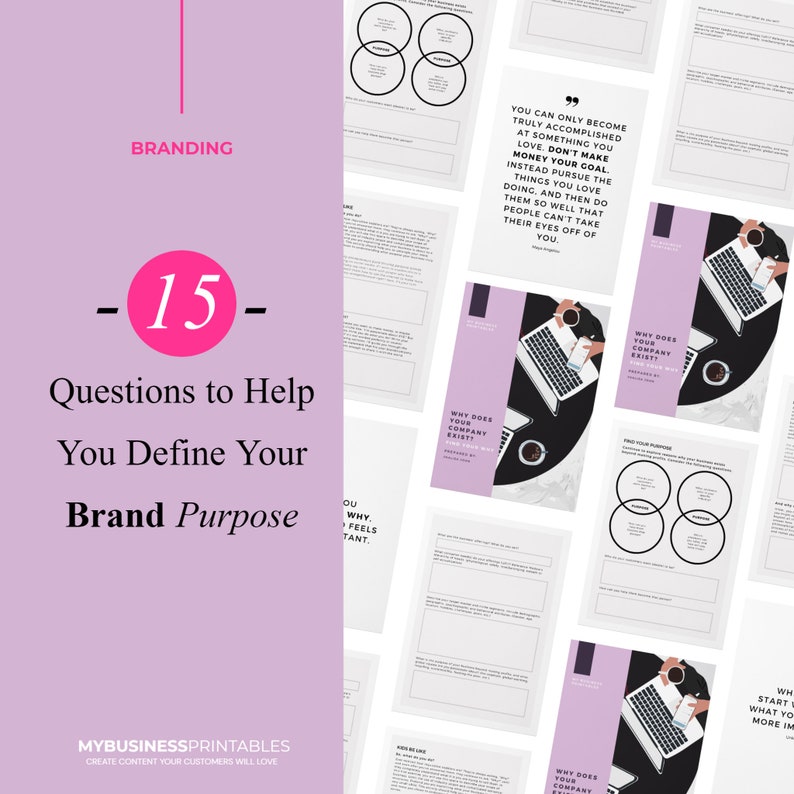 Brand Company Purpose Statement Printable Workbook Find Your Why image 3