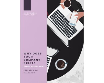 Brand Company Purpose Statement Printable Workbook | Find Your Why