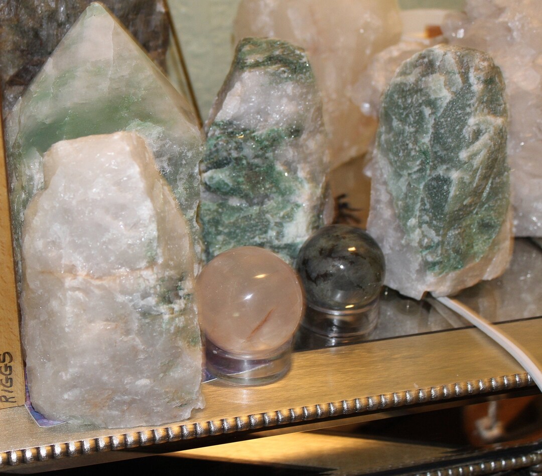 Green Quartz Lamp Etsy