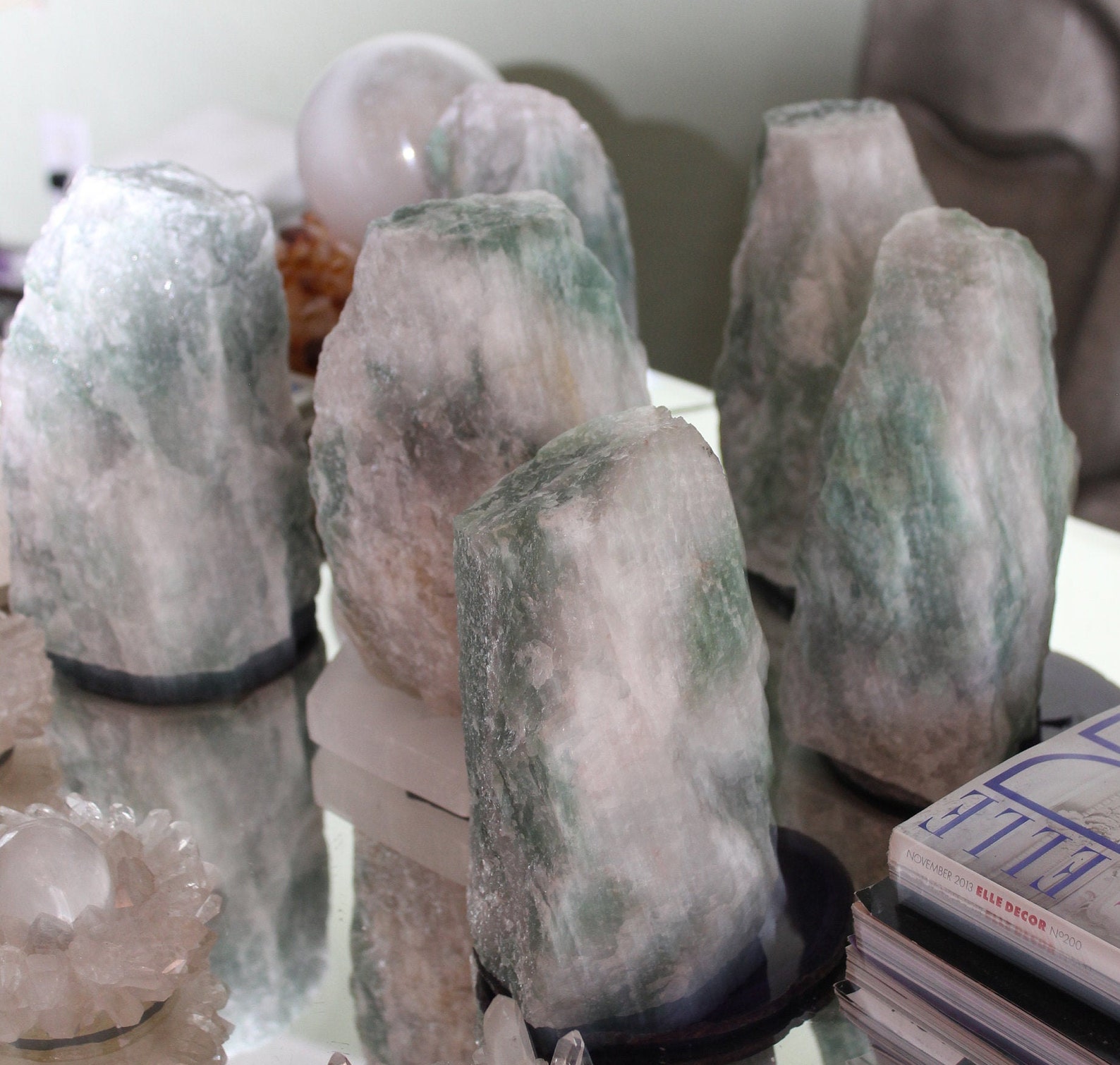 Green Quartz Lamp Etsy