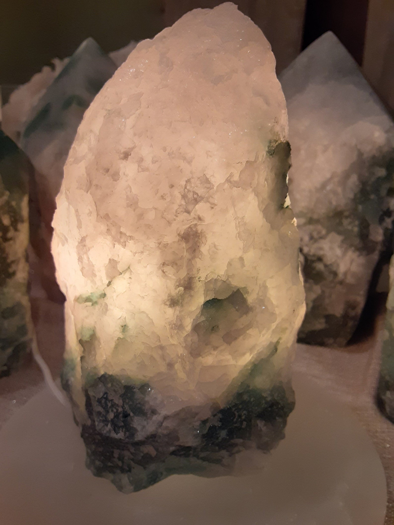 Green Quartz Lamp Etsy