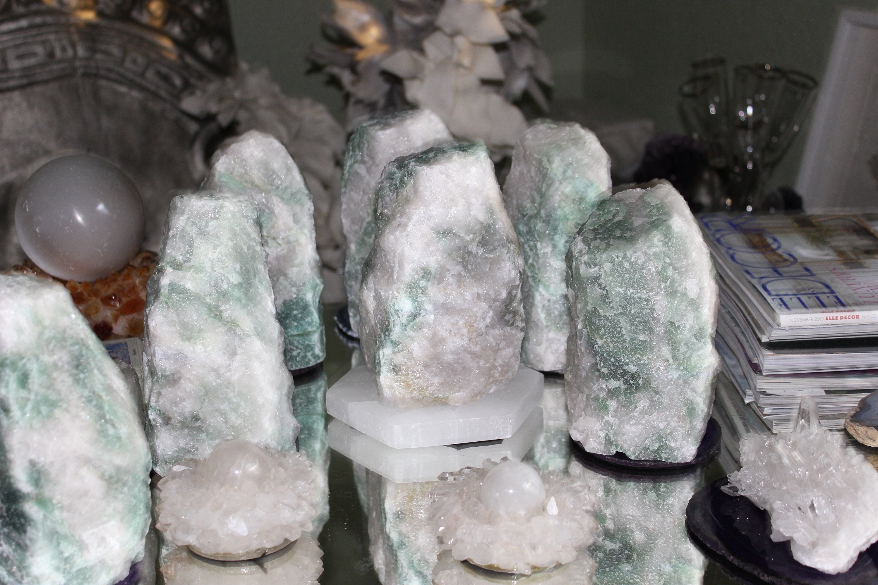 Green Quartz Lamp Etsy