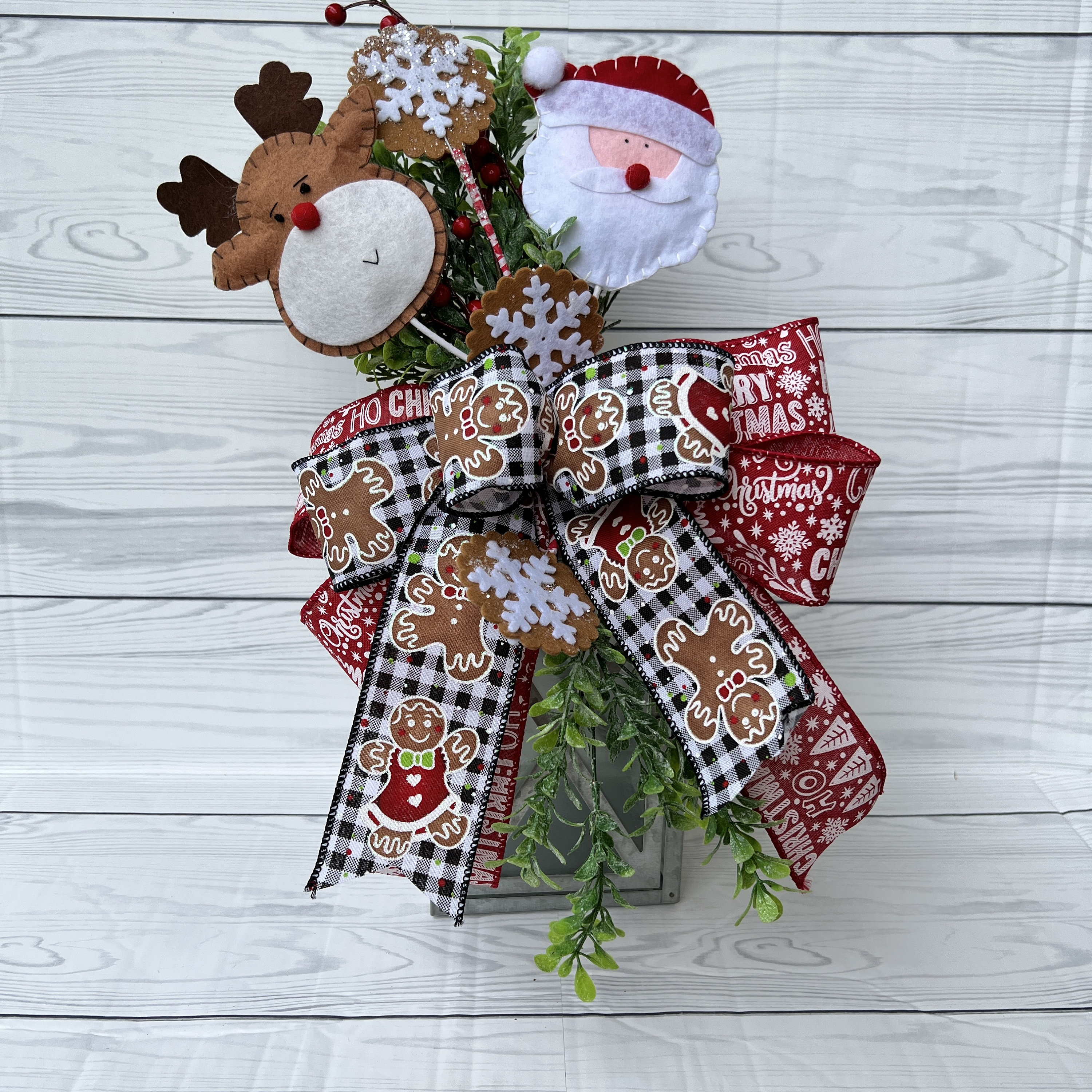 Christmas Laoding Rudolph Rudolph Reindeer Lantern Swag, Santa Lantern Swag, Gingerbread Wreath ...