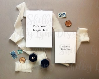 Styled Wedding Invitation Suite Mockup Flatlay | JPG File | Single Image