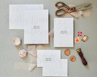 Styled Wedding Invitation Suite Mockup Flatlay | JPG File | Single Image