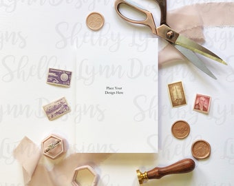 Styled Wedding Invitation Suite Mockup Flatlay | JPG File | Single Image