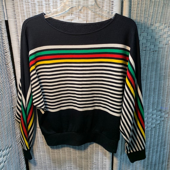 80's Striped Boatneck Sweater