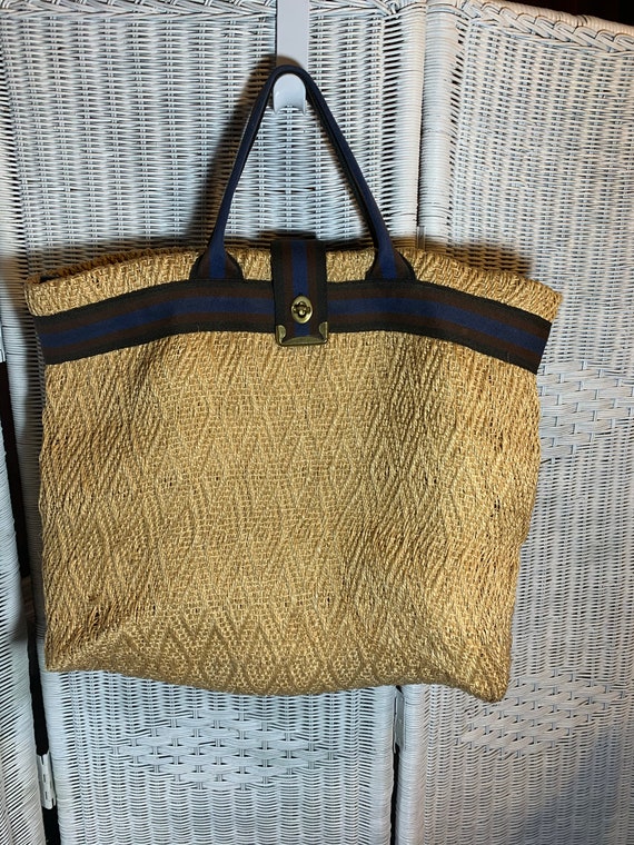 Vintage Lee Stemer Large Straw Bag