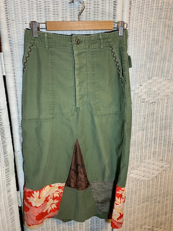 Vintage Army Pants Redisigned Skirt