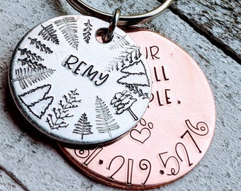Hand Stamped Pet ID Tag – Copper & Aluminum, Custom Phone Number
