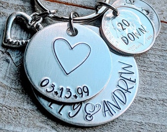 20th anniversary! 20 Down, Forever to Go! Couple's gift keychain, Gift for him. 20 Year Anniversary. Married 20 years