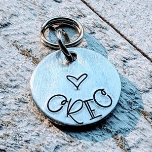Hand Stamped Aluminum Kitten Pet ID Tag with Phone Number, Cat Name Tag, Customizable Pet Tag for Cats, Personalized Pet Accessories