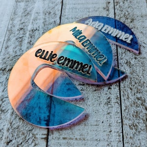 Personalized Acrylic Tumbler Name Tag, Custom Stanley Lid Tag, Laser Engraved Cup Tag, Ice Flow Tumbler Cup Accessories