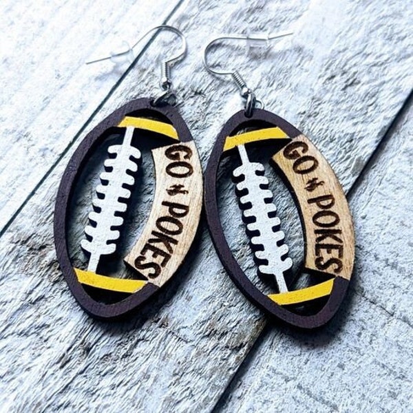 Football earrings  Laser cut. Laser earrings. Sports Jewelry. Football Mom.