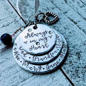 Personalized Wedding Bouquet Charm - Hand Stamped Something Blue Bridal Accessories - Always in My Heart - Memorial Bouquet Charm -