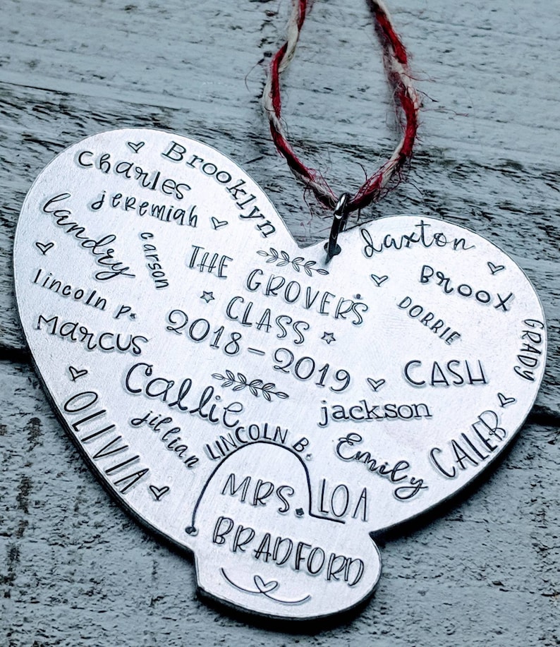 Teacher Gift. Class List. End of Year Teacher Gift. Hand Etsy