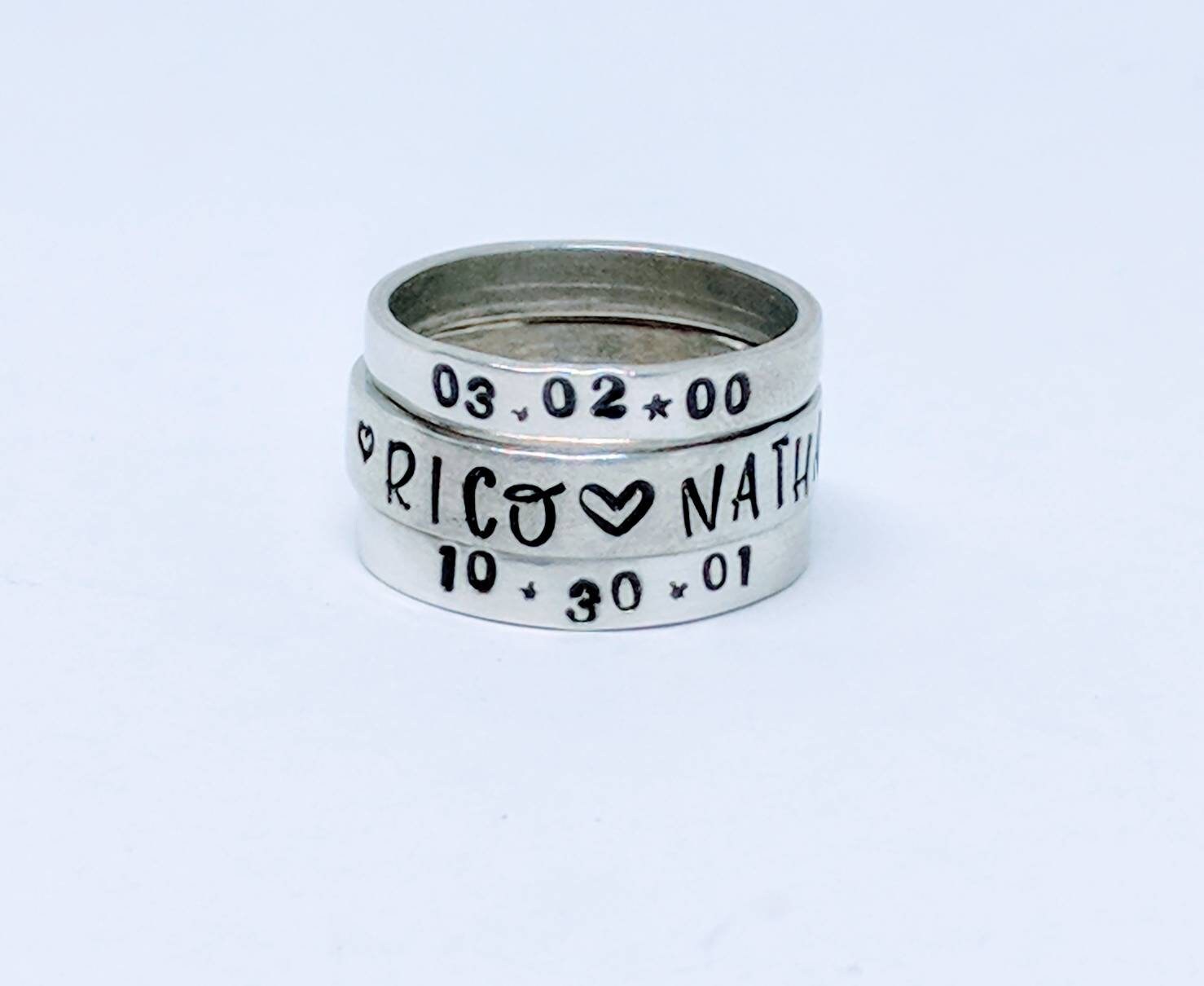Stackable Mom Rings 3mm Customized. Gift for Her Etsy UK
