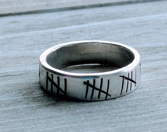 Anniversary. Years married Men's Rings 6 mm, Guy. Boyfriend. Gift for him.  Valentine's Day. Stamped ring. Pewter. Birthday. Hubby. Husband