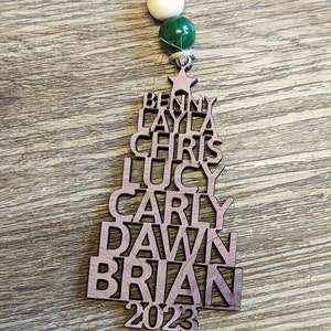 Personalized Family Name Christmas Ornament – Handmade Wooden Tree