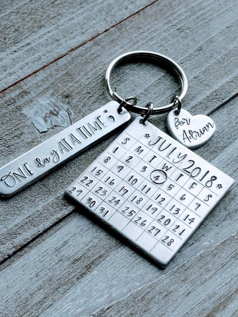 sobriety-date-calendar-key-chain-sober-clean-and-sober-aa-etsy