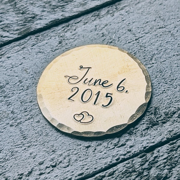8th anniversary. Bronze gift. 19th anniversary. Gold gift. Gift for guy. Traditional wedding anniversary. Roman numerals. Golf ball marker.
