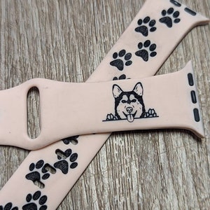 Custom Silicone Watch Bands for Apple Watch, Fitbit Versa 2/3 - Personalized Replacement Bands - S/M, M/L sizes - Any Design Available -