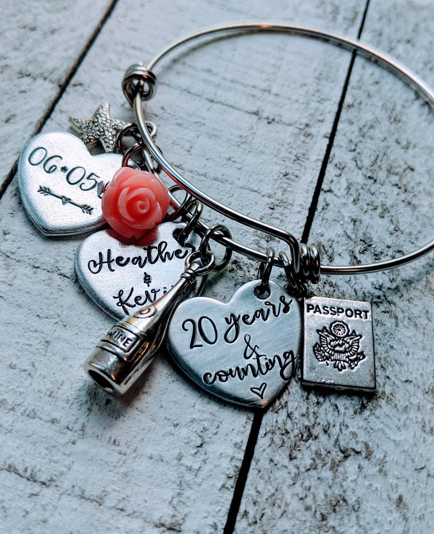 20Th Anniversary. 20 Years And Counting. Gift For Wife. Bangle - Etsy