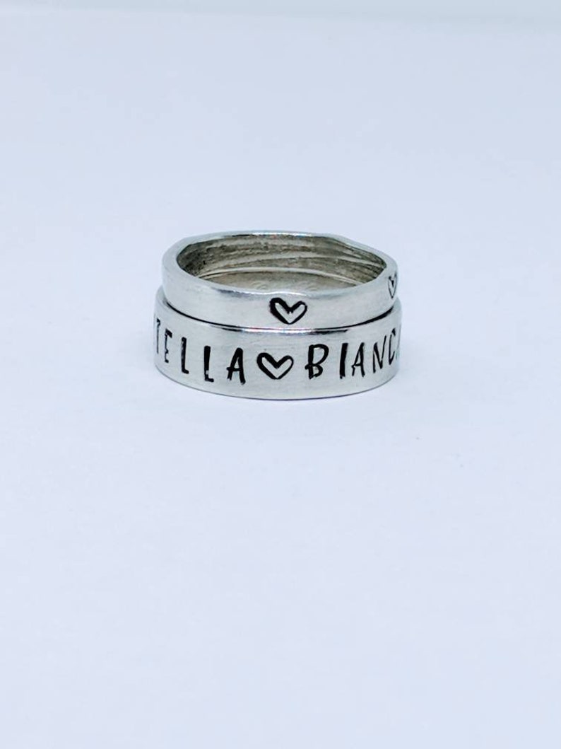 Stackable Mom Rings 3mm Customized. Gift for Her Etsy UK