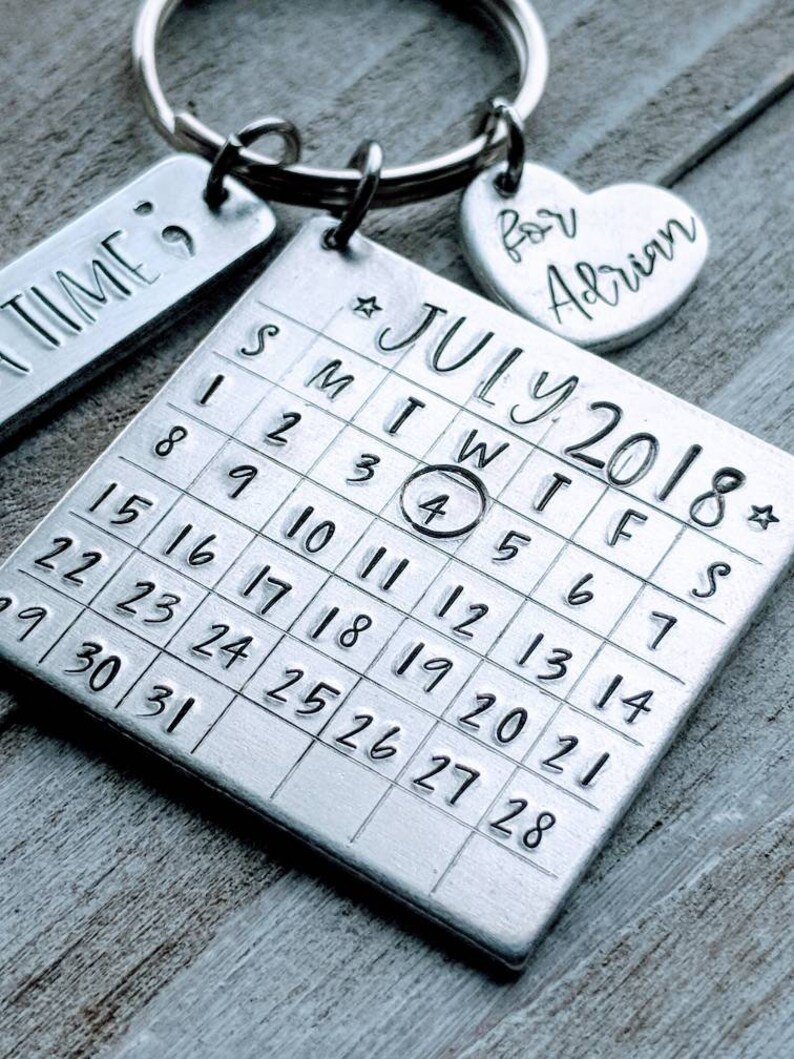 Sobriety Date Calendar Key Chain/ Sober/ Clean and Sober/ AA/ Etsy