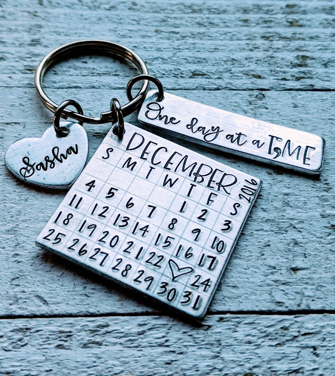 Sobriety Date Calendar Key Chain/ Sober/ Clean and Sober/ AA/ One Day