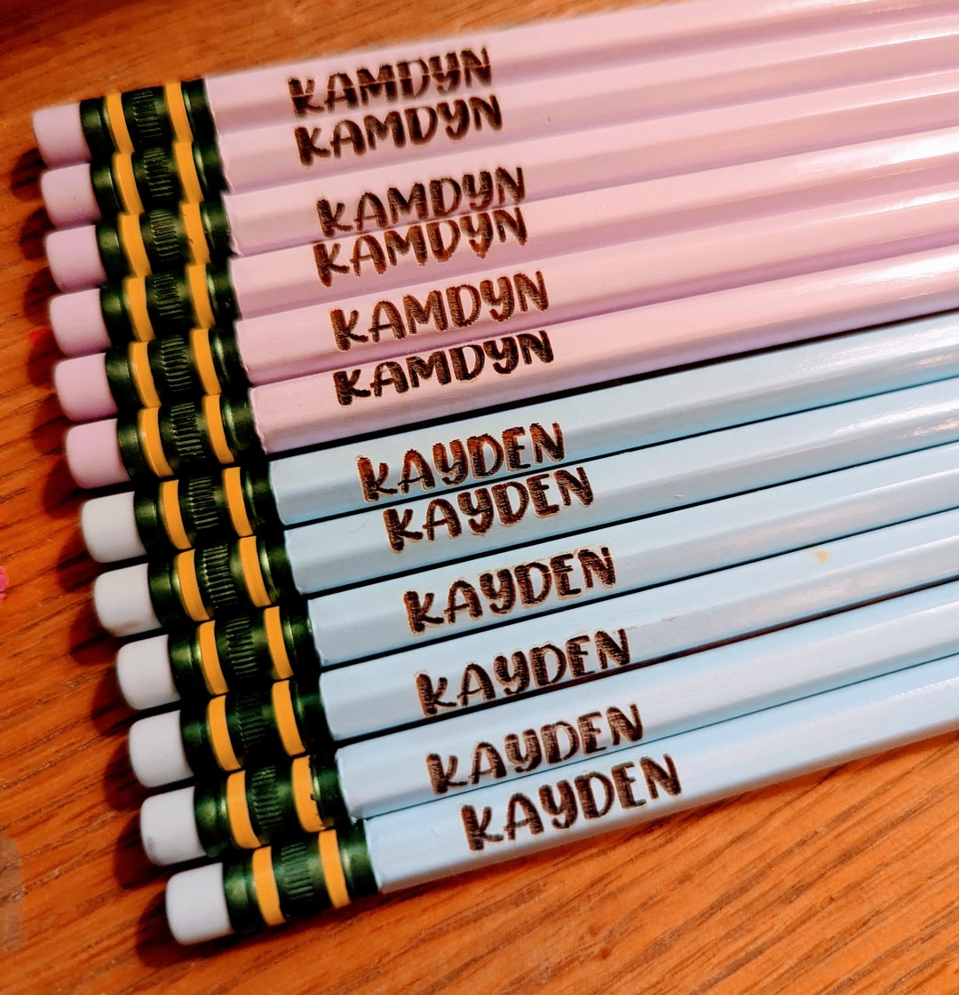 Custom Laser Engraved Pastel #2 Ticonderoga Pencils - Set of 12 With ...