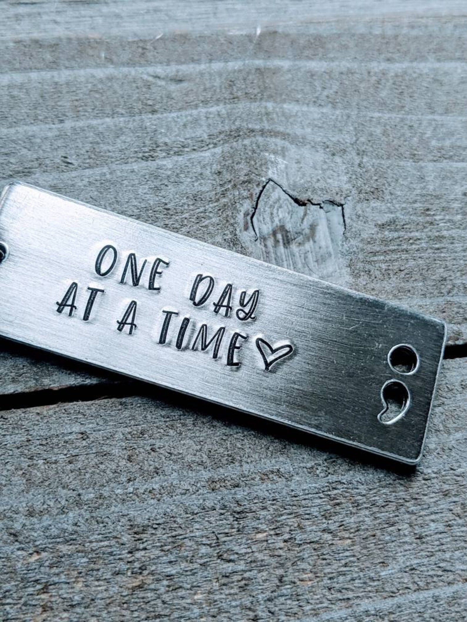 One Day at a Time. Sobriety Key Chain/ Sober/ Clean and Sober/ Etsy
