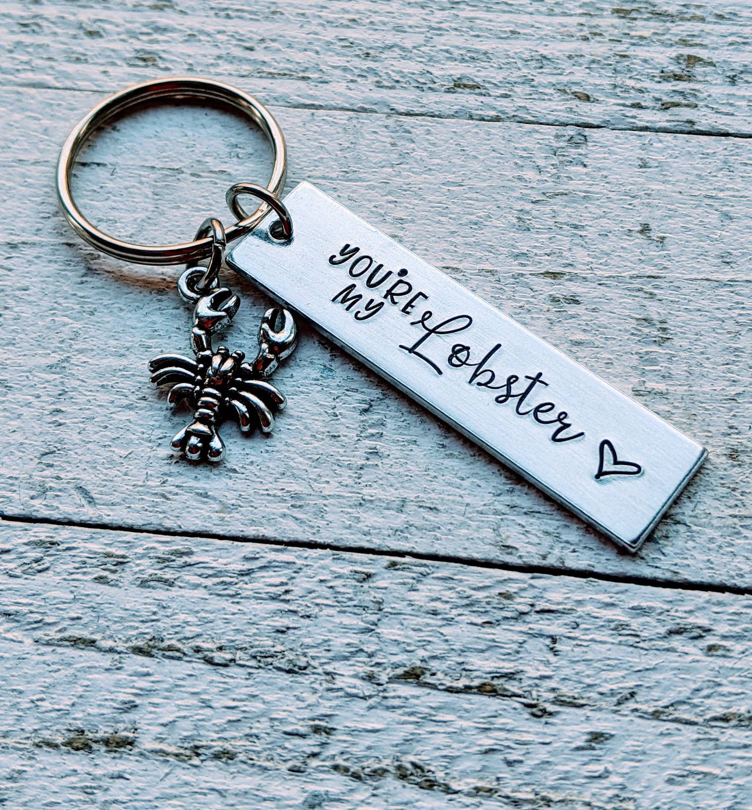 Ata-Boy Friends Keychain - "You're My Lobster" 1.5 Inch Fob For Keys & Backpacks