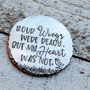 Heartfelt Memorial Pocket Coin with Personalization | Hand Stamped Pewter Coin for Loss of Grandpa | Custom Name and Dates | Unique Keepsake