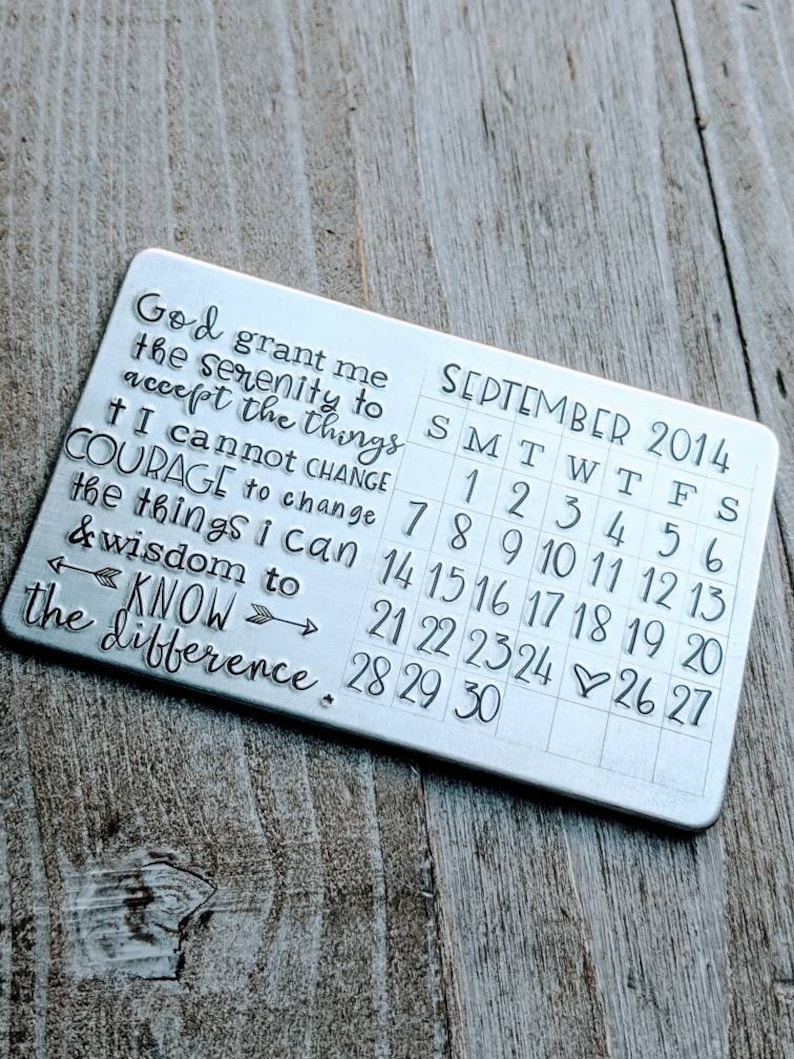 Serenity Prayer. Sobriety Date Calendar/ Sober/ Clean and Etsy