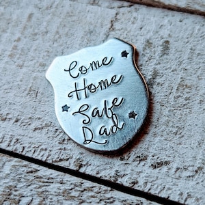 Hand Stamped Police Officer Love Token Coin - Personalized Gift for Dad - Pewter Pocket Coin - Custom Message - Handmade Jewelry - Keepsake