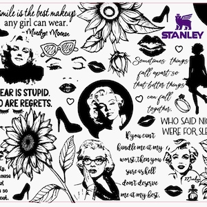 Autocollant Mural Citation Marilyn Monroe "There Is Always Some Madness In Love" - Décal Vinyl Art - Modèle A64