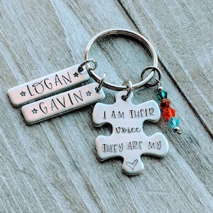 Proud Mom Autism Necklace with Custom Name & Swarovski Crystals | Hand Stamped Jewelry | Autism Awareness | Personalized Gift | Unique